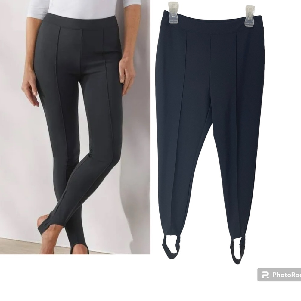 Soft Surroundings Stirrup Pull on Pants Black Size small petite